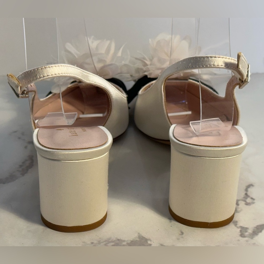 Kate Spade Mettie Satin Sling Back heels size 5 (EUC) - Picture 10 of 16